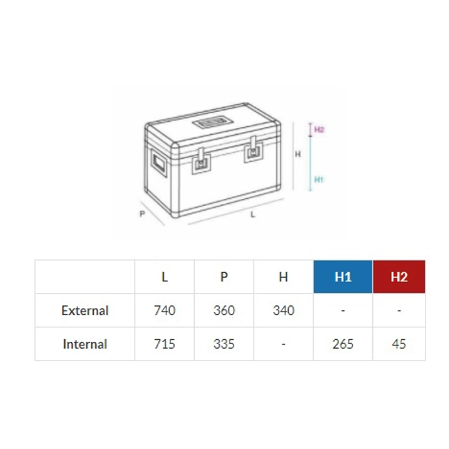 Vendita online Baule linea flight-cases grinta 740X360X340 mm.